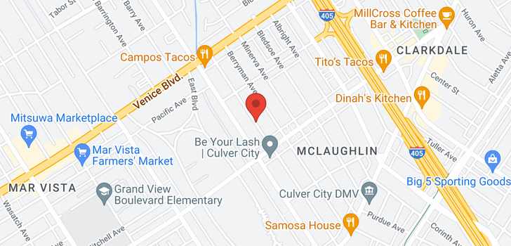map of 3958 Coolidge Ave Los Angeles, CA 90066